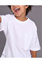 Boys White Jacquard Stripe Loose Fit T Shirt - 3