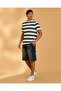 Men Black And White Yarn Dyed Striped T-Shirt - 2