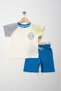 Boy's Summer Set Cotton Pieces Printed Top and Bottom Shorts 2-Piece Set 2-5 Years Old - 7