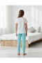 Girls White And Blue Placement Print Two Piece Set - 2