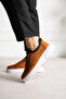 Orion Genuine Leather Men's Lace-Up Thick Sole Casual Tan Sneakers - 4