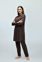 Women's Tunic Ö Button-Front Top Ce Pocketed Ol Cuffed Pants Elastic Waist Pocketed İ Pocketed Set - 5