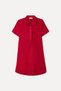Women's Red Polo Collar Short Sleeve Mini Dress with Pocket Detail - 5