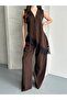 Women's Lace Pack Asymmetrical Cut Stylish Vest Blouse - Brown - 2