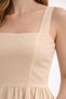 New Season Women's Strappy Square Neckline Elastic Waist Pocketed Comfortable Fit Midi Dress - 5