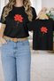 Mother Daughter Combination Oversized T-Shirt - Mother Child Twin T-Shirt Heart Bear B Printed (Single Price)