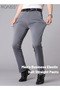 Men's Fashion Casual Business Pants Summer Light Thin High Elastic Classic Pure Grey Suit Pants Skin - 3