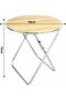 Foldable Round Coffee Table, Portable Compact Folding Table for Living Room Kitchen - 2