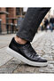02026 Black Men's Inner-Toothed Genuine Leather Daily Elastic Lightweight Comfortable Sole Shoes - 2