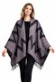Women's winter double-sided poncho shoulder 140x140 - 2