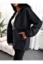 Women's Black Hooded Lined Lace Detailed Water-Repellent Fabric Trench - 4