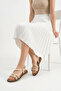 Lea Women's Genuine Leather Troklu Daily Sandals - Beige - 7