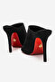 Black Suede Women's Open Toe Red Sole Stiletto Heel U t Slipper Melody - 4
