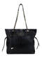 Women's Faux Leather Black Shoulder Bag