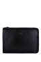 Unisex Genuine Leather Black Floater Handbag