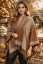 Women's winter double-sided poncho shoulder 140x140