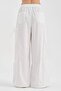 Women's Design Trousers with Side Tie Detail and Elastic Waist - 3