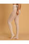 Women Beige Jacquard Tights - 2
