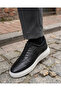 02026 Black Men's Inner-Toothed Genuine Leather Daily Elastic Lightweight Comfortable Sole Shoes - 3