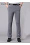 Men's Fashion Casual Business Pants Summer Light Thin High Elastic Classic Pure Grey Suit Pants Skin - 5