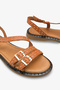 Lea Women's Genuine Leather Troklu Daily Sandals - Tan - 5