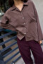 Striped Brown Oversized Shirt - 2