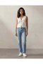 Women Ivory Textured Embroidered Waistcoat - 4