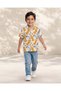 Junior Boys White Garfield Allover Print Short Sleeve Shirt - 2