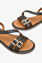 Lea Women's Genuine Leather Troklu Daily Sandals - Black - 3