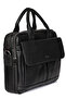 71476 Genuine Leather Unisex Briefcase Bag Se Professional Business Briefcase with Laptop Compartment Bag Se Black - 4