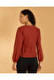 Women Burgundy Lace Embellished Blouse - 3