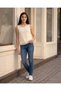 Senior Girls Beige Crochet Twofer Top with Embellishment - 5
