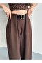 Women's Coffee Bridge Detailed Belted Palazzo Trousers - 2