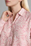 T0609Azpn623 Pink Loose Fit Shirt Collar Printed Long Sleeve Tunic - 3