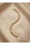 3S Modern Signature of Elegance: Full Stone Detailed Gold Steel Segment Bracelet