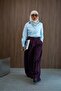 Double Pleats Trousers - Wine - Women's Modest Pants Premium Fabric Comfortable Fit - 3