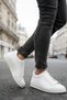 White Men's Sneakers Lace-Up Sneakers Daily Comfortable Casual Sneakers - 3