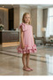 Girl's Special Series Pink Bow Detailed Ruffle Dress Special Occasion and Event Dress - 3