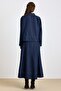Zipper Closure Jacket Skirt Denim Set Dark Blue 9447-Tk - 8