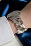 Chain Model Steel Bracelet Navy Blue Dial Metallic Women's Wristwatch - 2