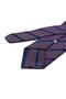 ربطة عنق كلاسيكية بنمط خطوط باللون الأحمر والأزرق الداكن مع منديل KK13500 - 3