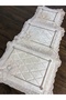 French Guipure Lace Velvet Stone-Embellished Luxurious Bundle of Promise and Engagement, Dowry Box Set of 3 - 2