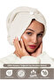 Marcella 100% Cotton Hair Drying Cap Elastic and Buttoned Towel Cap - 2