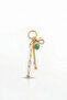 Gold Chain Detail Green Heart Keychain & Bag Ornament - 3