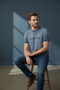 Men's Inspire Printed Single Jersey Fabric Basic T-Shirt Slim Fit Cotton Men's T-Shirt Light Navy Blue-181 - 2