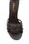Women's Brown Leather Round Toe Knot Detailed Heels Sandals - 3
