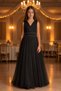 Girls' V-Neck Beaded Waist Detail Tulle Long Evening Dress ABY2027 - 4