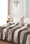Reversible Striped Muslin Bedspread - 100% Cotton 4-Layered Piqué - 2