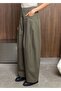 Structured Wide Leg Pants-Military Green - Women's Modest Pants Premium Fabric Comfortable Fit - 5