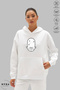 Unisex Hoodie Long Sleeve Pisces Balık Printed Hooded Brushed Inside Oversized 100% Cotton Combed Cotton Sweatshirt - 3